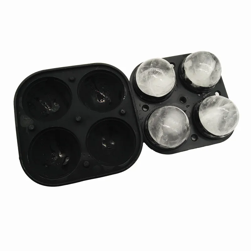 

Large Sphere 4 Cavity Ice Ball Tray,2.5Inch Silicone Whiskey Ice Ball Mold