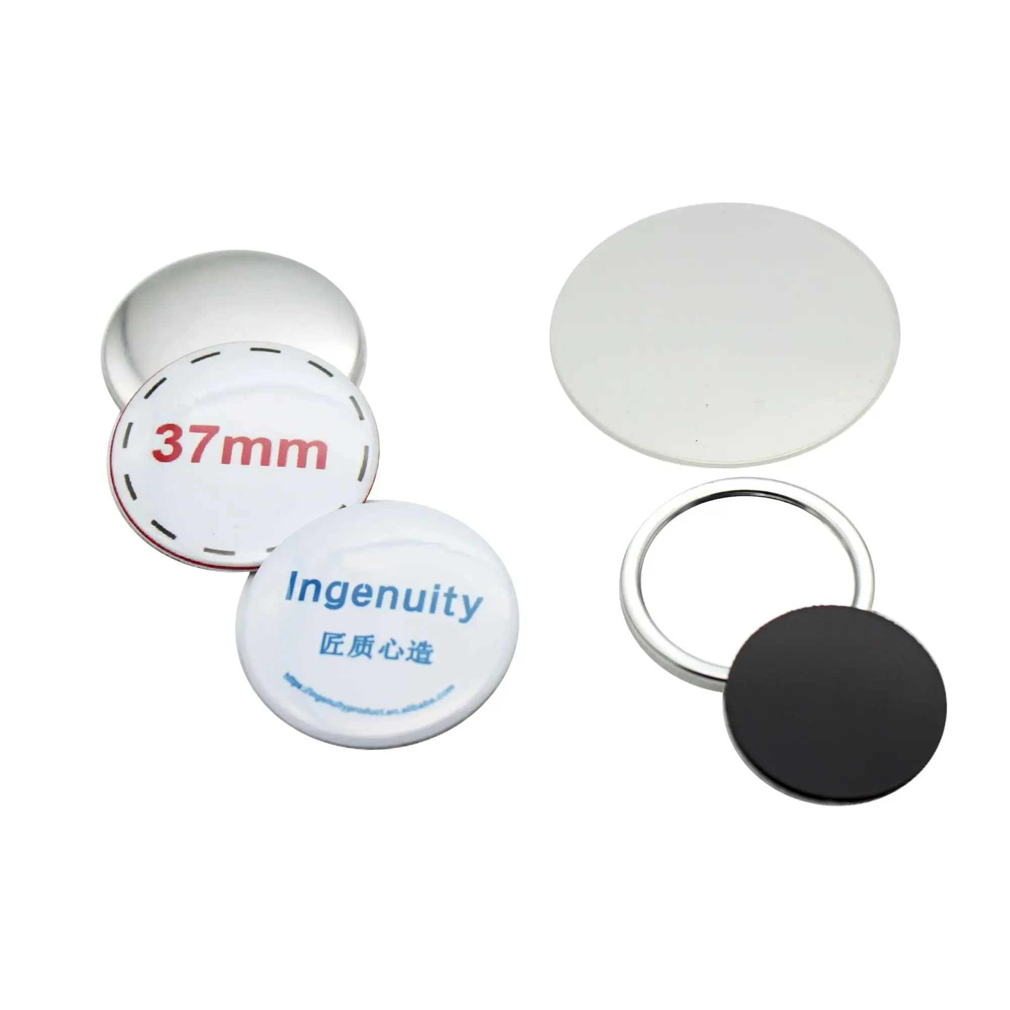 China wholesale 37mm metal material high quality round pin button badge