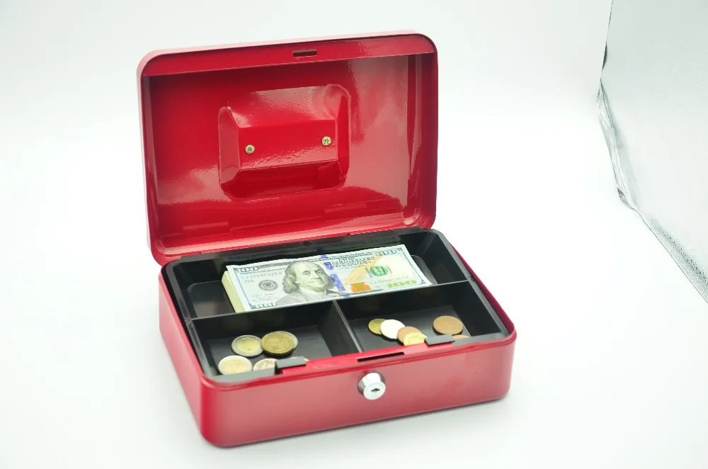 安全锁定现金箱保险箱与钱托盘