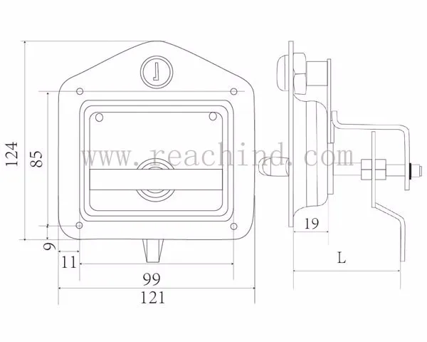 Iron Steel with Black Powder Coating Vertical Handle Door Folding Tool Box T Handle Lock, Tool Box Recessed Paddle Handle Latch details