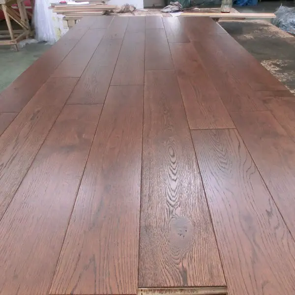 18mm thickness solid oak parquet dark colour Hardwood flooring