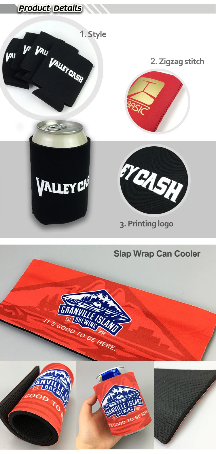 New style beer can coolers neoprene can coozy