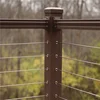 wood handrail stainless steel 316 wire rope interior stair cable railing