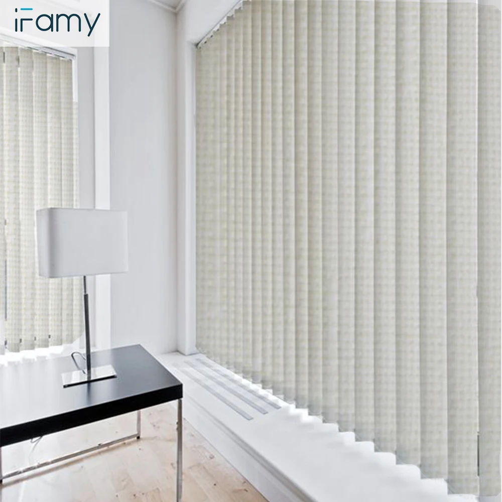 

Waterproof polyester fabric vertical blinds office decorative window curtains