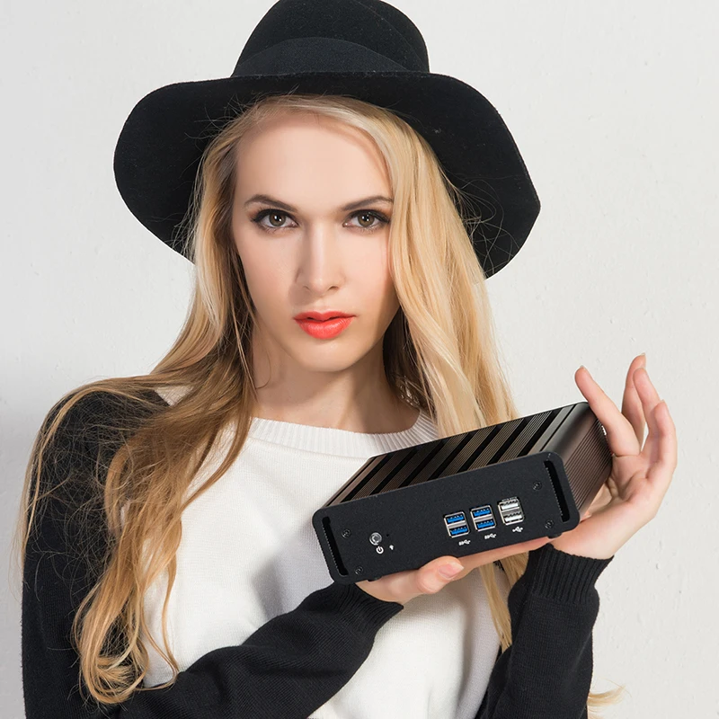 

XCY low cost mini computer ordinateur portable pc Core I3 5005U fanless mini gaming pc industrial mini pc, Black/slivery/golden