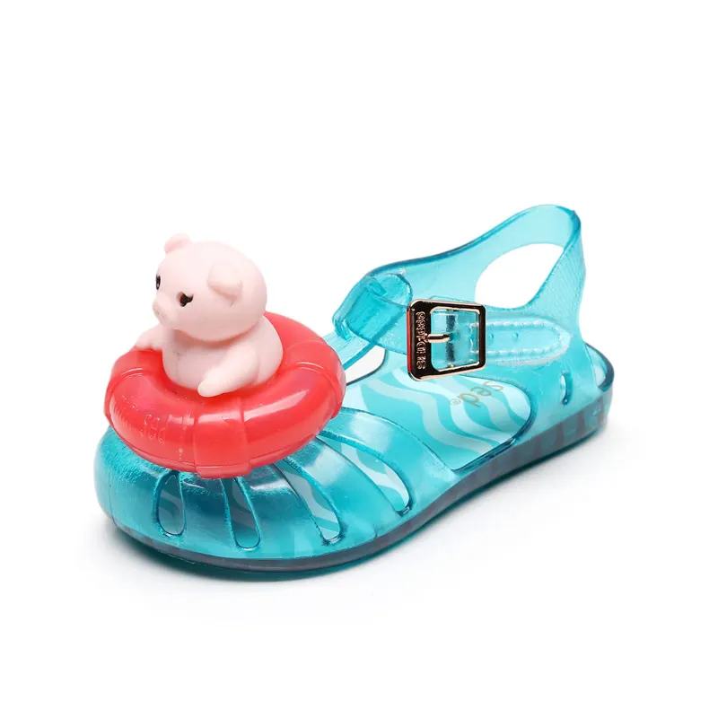

Wholesale latest pig swimming ring Mini ARANHA XI melissa jelly shoes, Black,red,pink