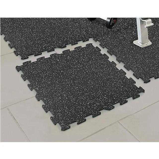 

Interlocking type black rubber mats gym floor, Solid color & wooden design