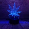 Beautiful 3D Illusion LED Lamp with Maple Leaf Shape Night Lamp as Friends & Holiday Gifts Toy Flash Party Atmosphere Nightlight