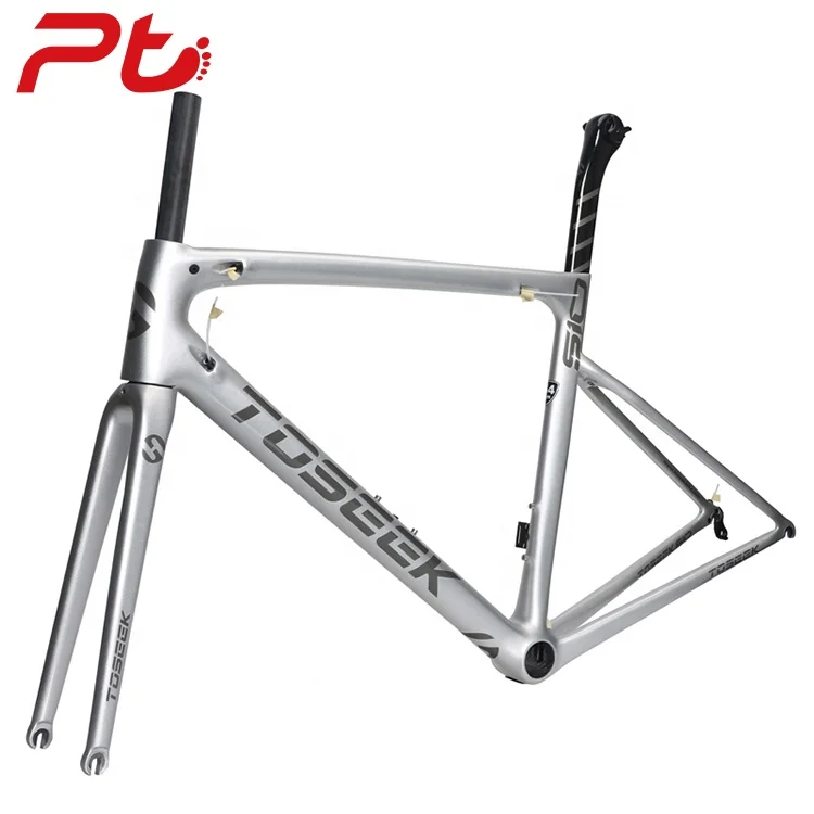 

Ultra-light Racing Bicycle Carbon Road Frame+Fork+Seatpost+Headset Hight Quality Chinese Carbon Fiber Road Bike Frame, Silver