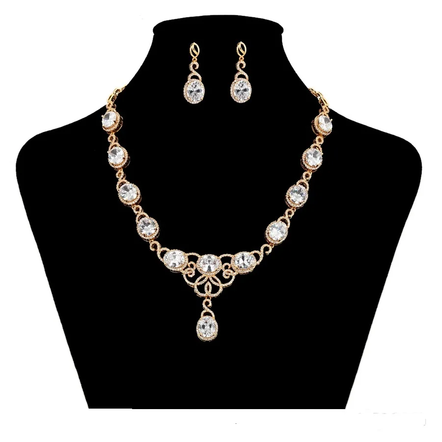 

set141 Xuping fashion design 18K gold plated CZ stone 2-piece jewelry set