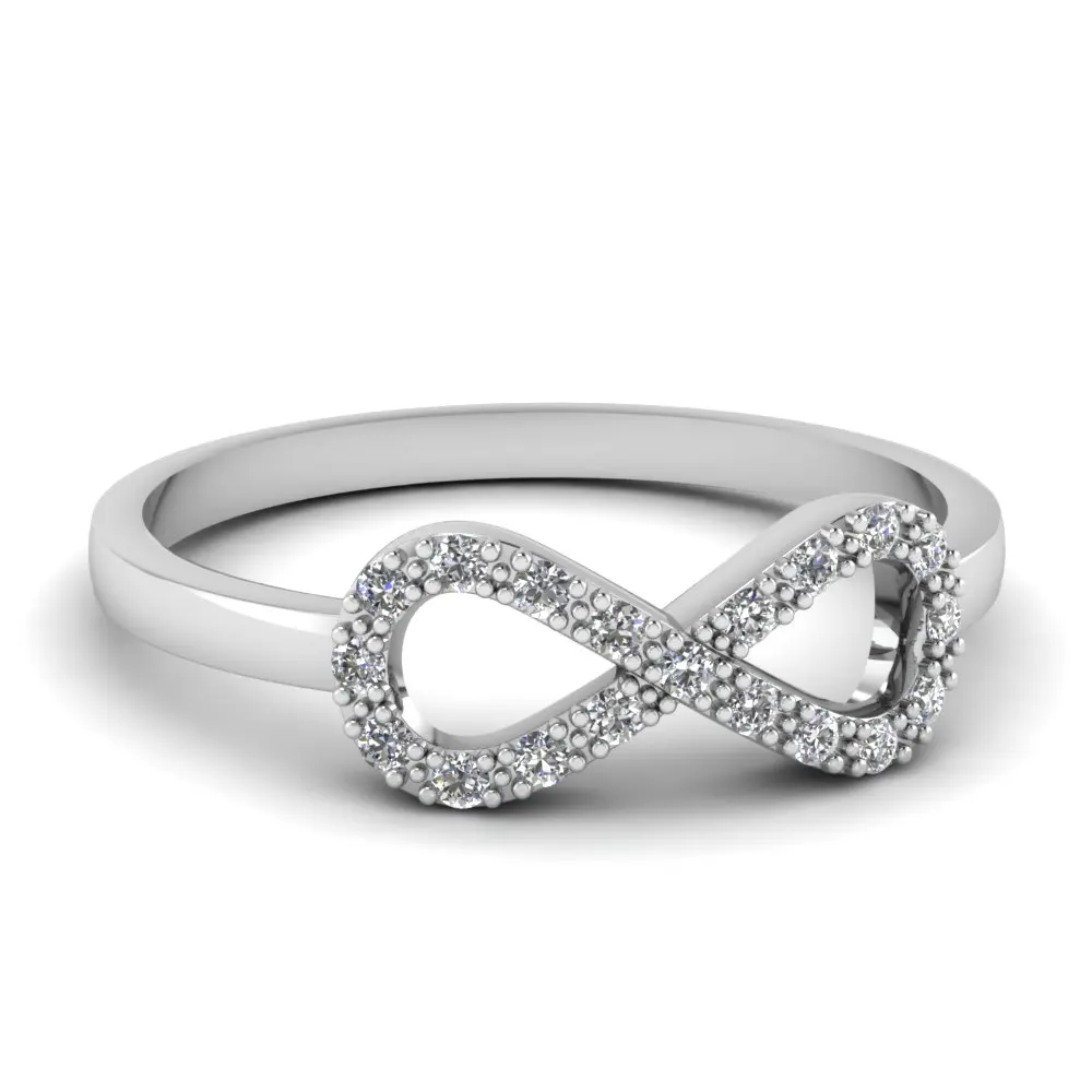 

Zircon Infinity Shaped Rhodium Plating Fashion Women 925 Silver Ring