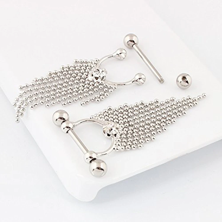 Silver Plated Chain Nipple Piercing Buy Chain Nipple Piercing,Nipple