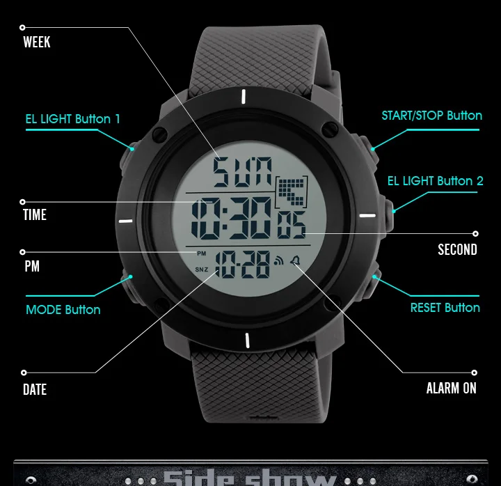 Skmei 1212 small size  Latest digital Relojes hombre 5atm waterproof sports watch electronic military dual time wristwatches