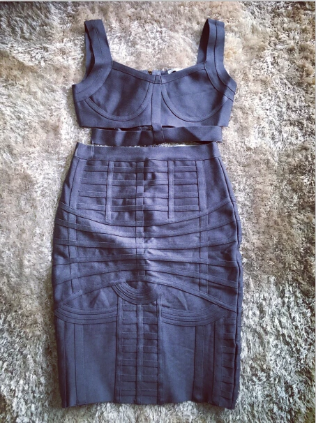 

Runwaylover sexy ladies cut price crochet bandage hollow out 2pcs dress