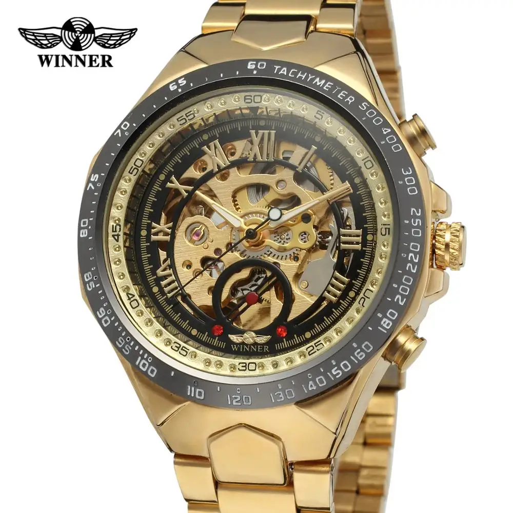 

T-WINNER 2020 Top Selling Gold Skeleton Automatic Mens Watches relojes hombre Wholesale China Man Wristwatches Saat