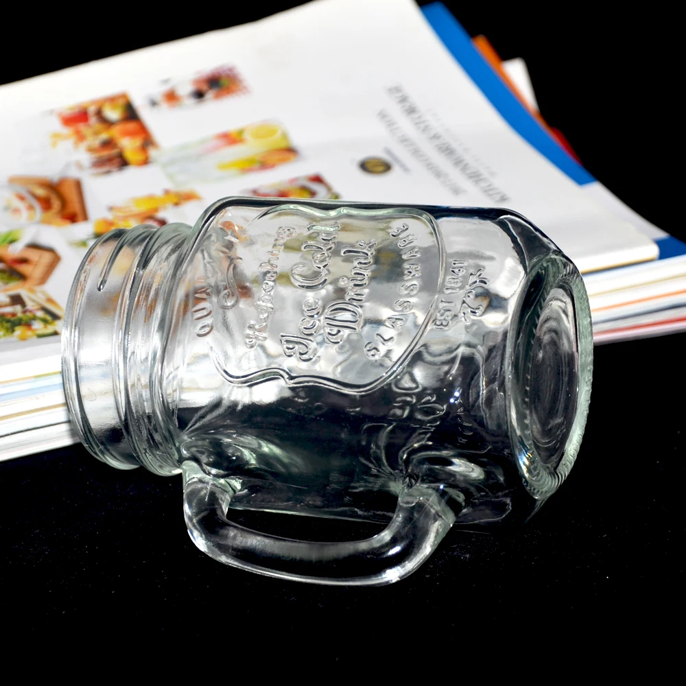 
500ml ice cold drink colored glass mason jar with straw metal lid 