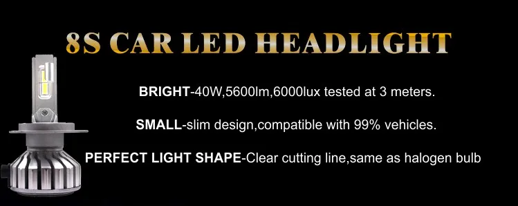 NSSC 8S Car LED Headlight Bulbs for Universal Vehicles Cars Trucks Motorcycle