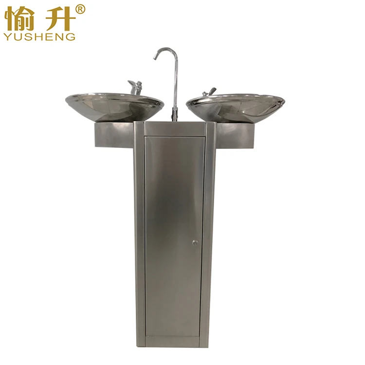 Stainless Steel Outdoor Modern Drinking Fountain 3 Tap Outdoor Water
