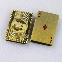 

High Quality waterproof Gold PET Play Cards Gold\Silver Foil Play Poker for entertainment venues\poker cards