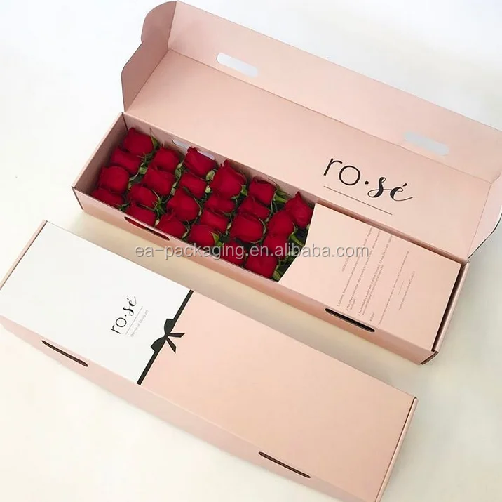Hot Long Stem Roses Corrugated Shipping Box/preserved Flower Box - Buy ...