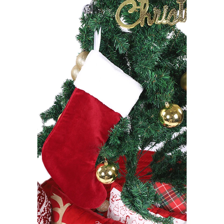 Hot Santa Felt Xmas Knitted Velvet Blank Personalized Stocking