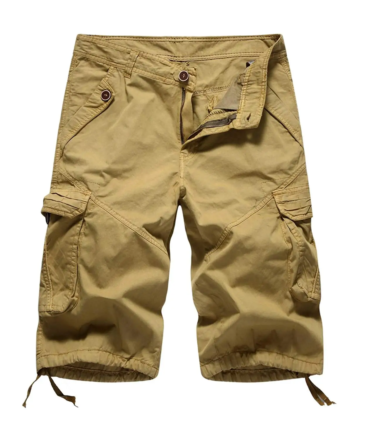 CMCYY Men Straight Leg Drawstring Sport Stretchy Elastic Rise Shorts