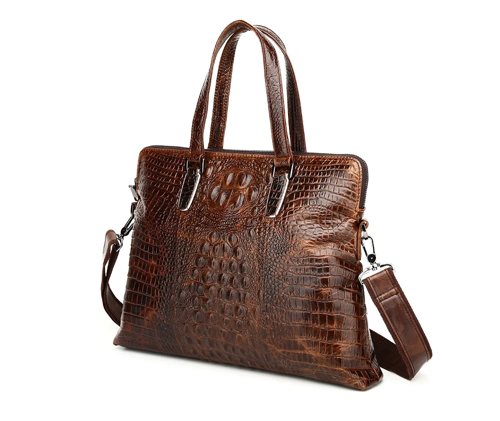 

1230 Wholesale Business Bag Full Top Grain Genuine Leather Laptop Bags For Men, Coffee