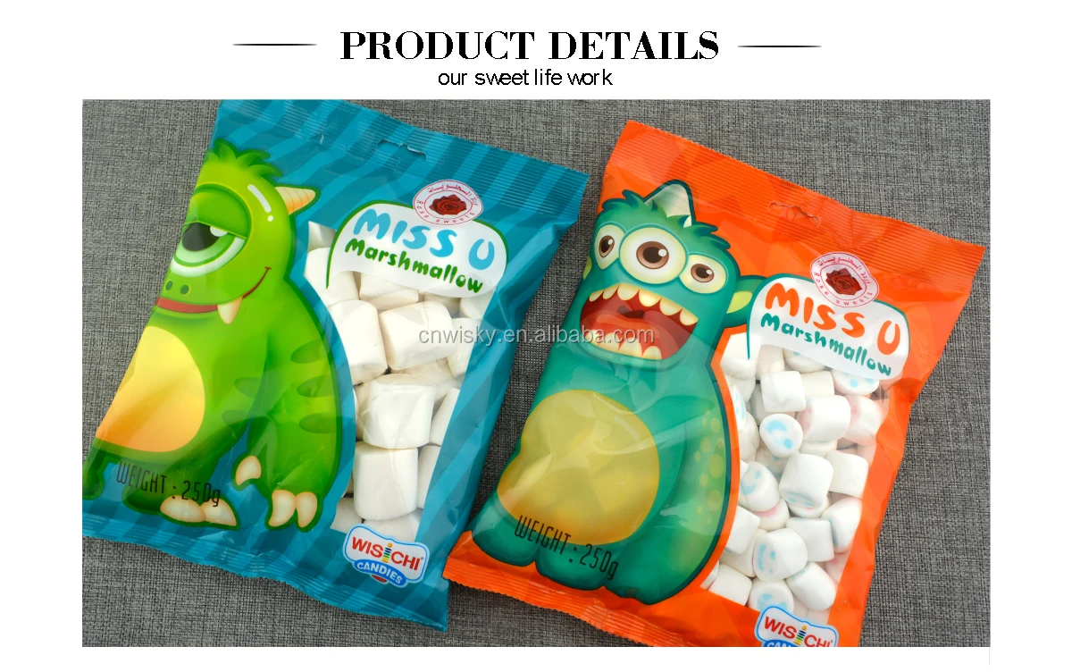 Miss U 250g Halal Marshmallow 6 Vorm Beschikbaar Nieuwe Ontwerp Voor