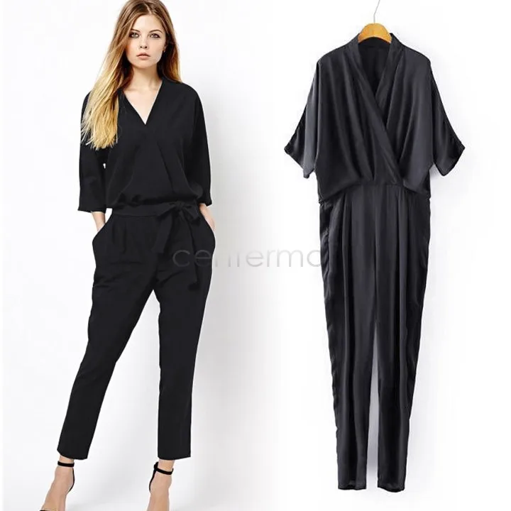 womens casual black jumpsuit