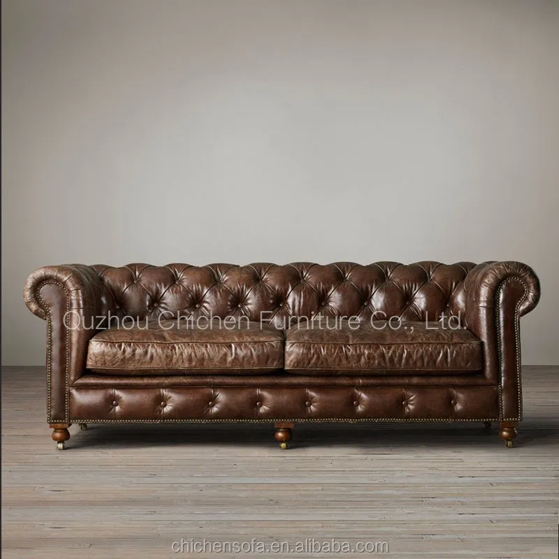 Vintage Genuine Leather Clic Sofa Violino Real Product On Alibaba