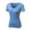 100% Polyester Solid Colors Women T Shirts Short Sleeve V Neck Quick Dry China Import High Quality Tee Shirts