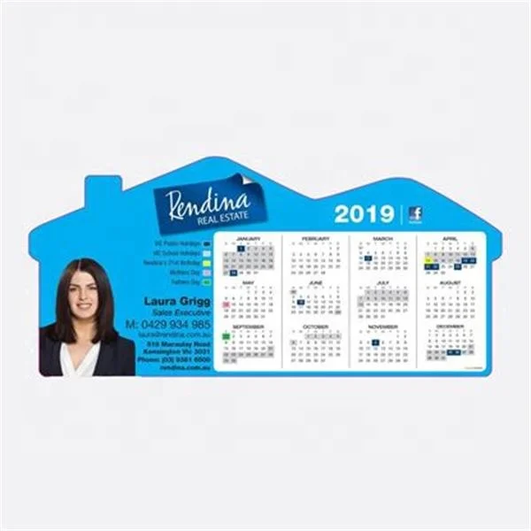 

Custom printed magnetic 2021 calendar house shape fridge magnet calendar, Any color on pantone card is available