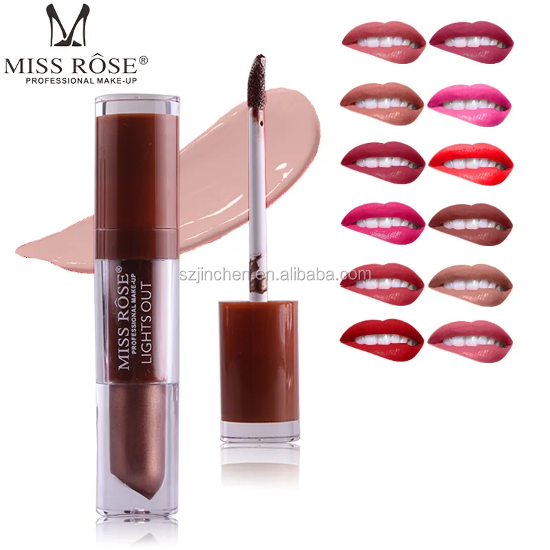 

MISS ROSE 24 Color Waterproof Lip Glaze Matte Lipstick Lips Moisturizer Metal Color Liquid Lipstick Matte Lip Gloss