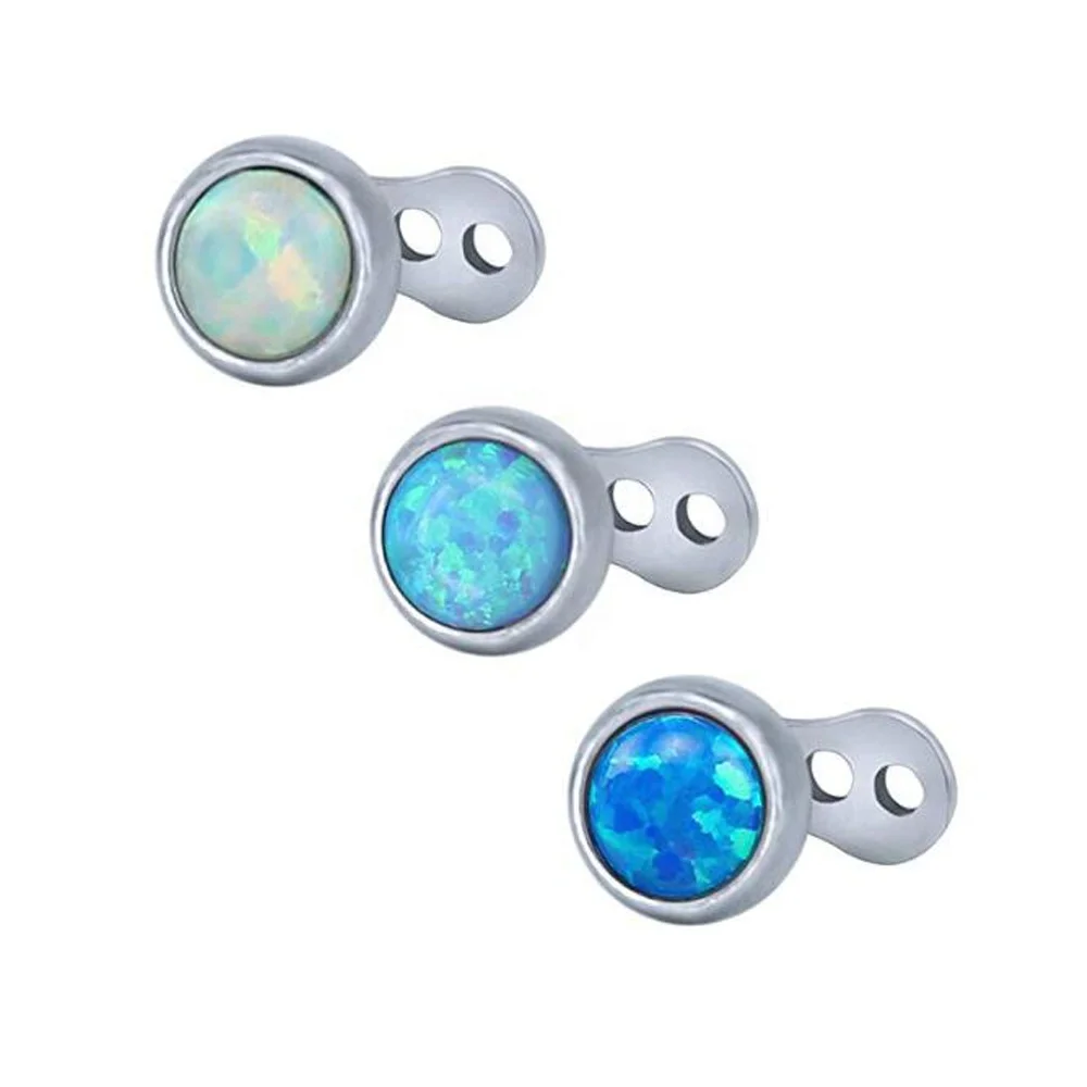 Opal Dermal Anchor Tops And Base Titanium Internally Threaded ...