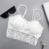 high quality cotton v-neck collar non-convertible straps hot girl sexy lace tube padded camisole bra