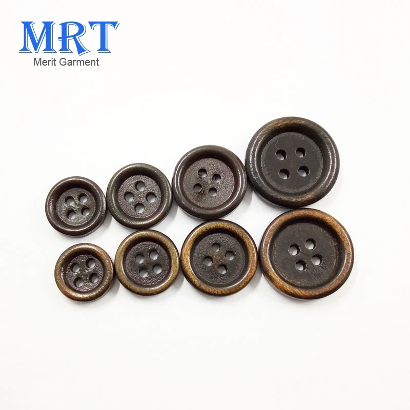 

High end wood material brown black color natural wooden buttons,custom logo wood buttons, Brown/black/customize any color