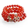 High Quality Ruby Gemstone Bead Bracelet With Crystal Accessories Handmade By Manufacture