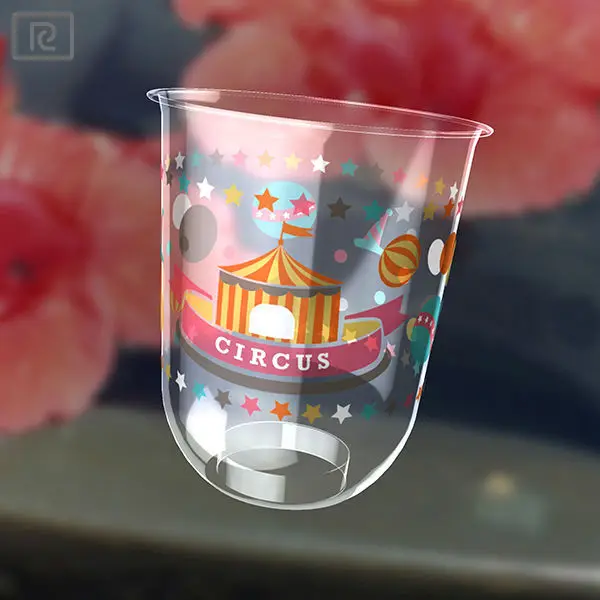
T-PP-T 2015 hot sale 12 oz 16 oz round bottom high quality juice bubble tea wine custom printed clear plastic cup with lid 