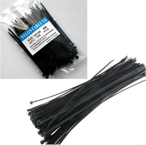 BagTu 100pcs Nylon Cable Ties 8 Inch Multi-Purpose Self-Locking Zip Ties 50pcs White Single-use Ties and 50pcs Black Reusable Ties