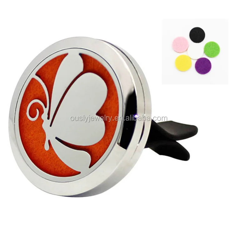 

316L Stainless Steel Butterfly Perfume Locket Aroma Car Clip Diffuser