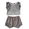 hot sale two piece newborn baby set clothes shorts sets for girls