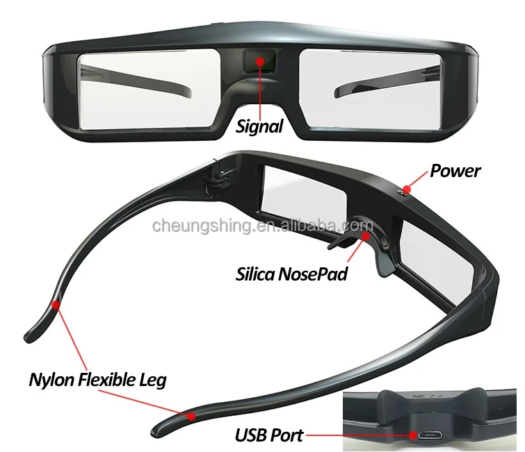 
Factory wholesale active shuetter rechargeable 3d glasses with good price 