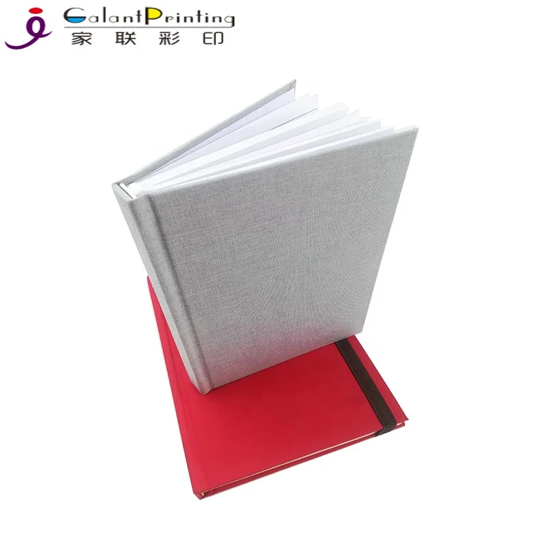 Custom Embossing Wedding Book Case Bound Full Coloring Fabric Linen