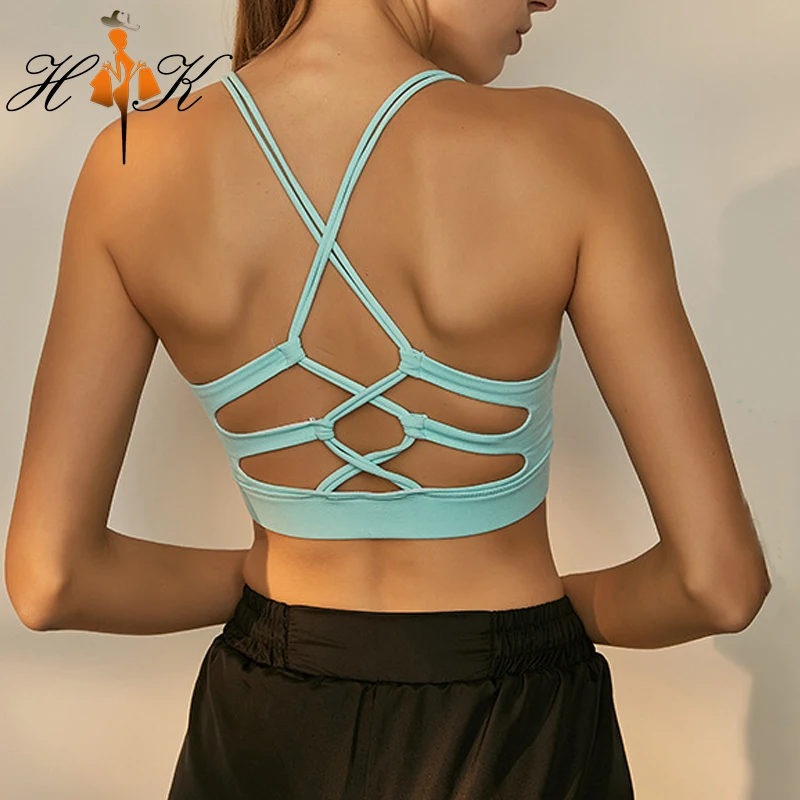 

HTK wholesale back cross hollow breathable Yoga sportsbra sports, Customized