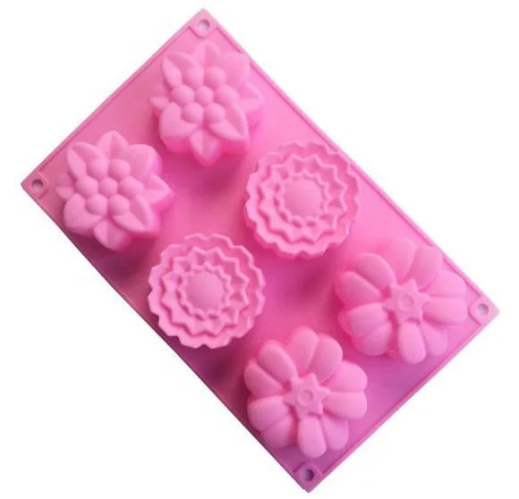 

6 Cavities Mixed Patterns Soap Making Supplies Rectangle Silicone Soap Molds, Pantone color