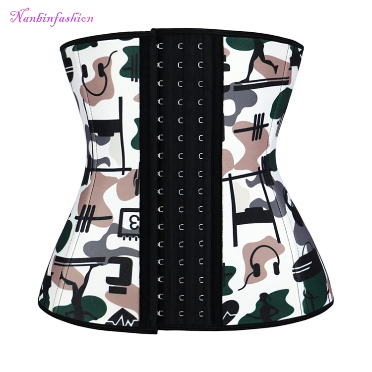 

Latex Original Waist Trainer Long Leopard Corset Plus Size, As shown