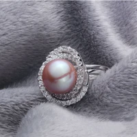 

New arrivals 925 sterling silver natural fresh water pearl ring