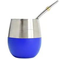 

2019 Double Wall Stainless Steel Yerba Mate Gourd Cup With Stainless Steel Mate Bombilla Straw