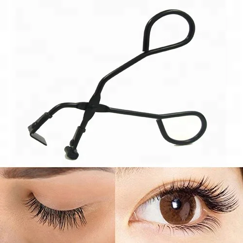 

Mini Eyelash Curler Handle Partial Steel Eye Lashes Curling Clip Makeup Beauty Tool, Black;silver