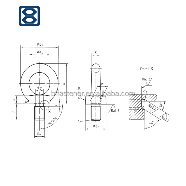 
full thread half thread long eye bolt forge 